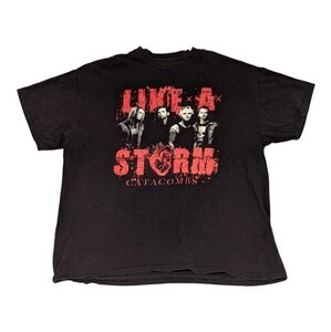 Like A Storm Catacombs Band T-Shirt XL Black Red Rock Metal Concert Graphic Tee